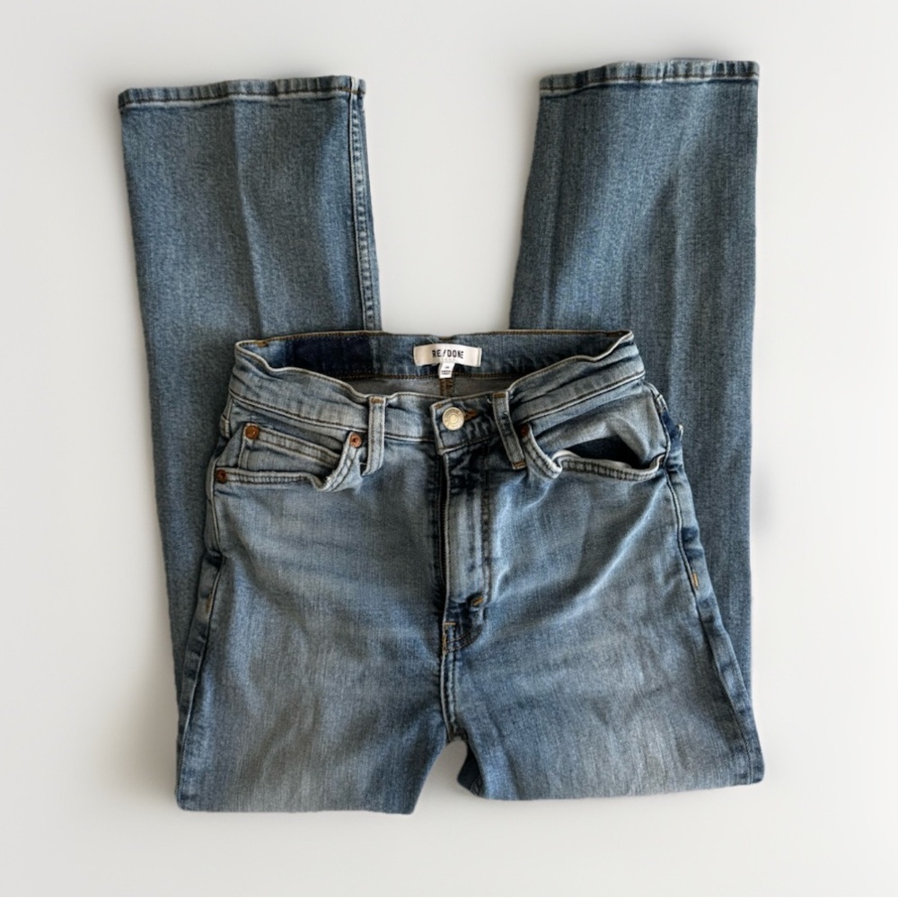 Re/Done High Rise Straight Leg Jeans Women’s 26 x 26 Medium Wash Vintage Fit